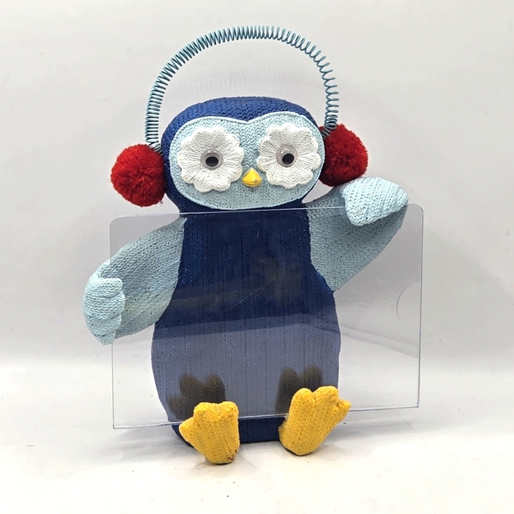 Vintage Resin Colorful Winter Owl Picture Holder Frame Acrylic Insert 4×6 Kids
